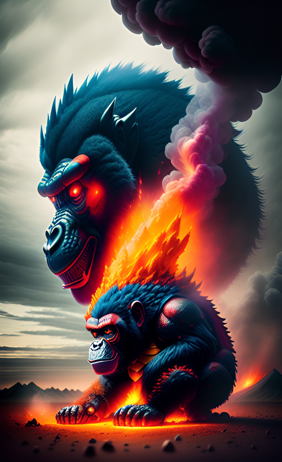 erupting volcano ape dragon hybrids preview