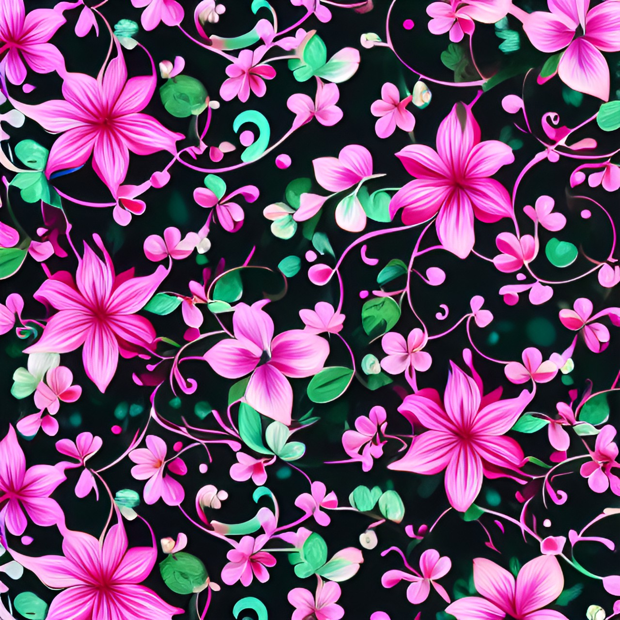 flowering vines pattern preview