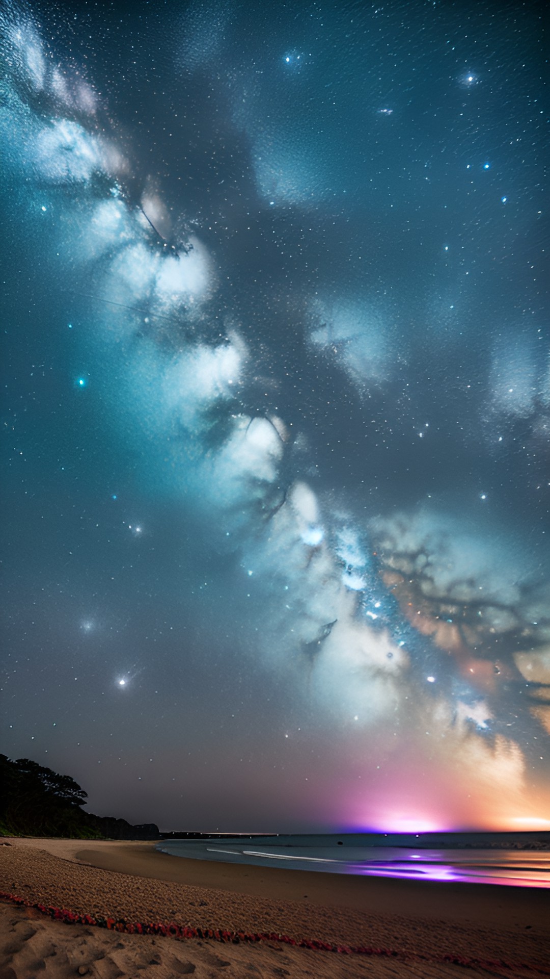 me laying on the beach and on staring at rainbow milky way at night preview