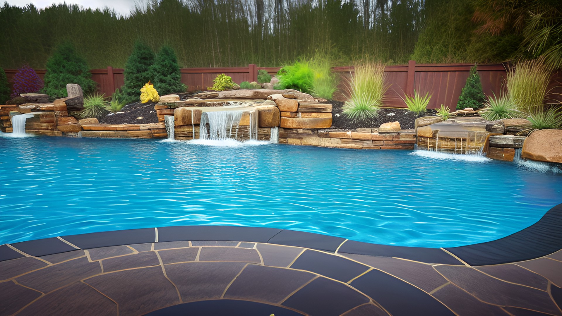 Pool - pool with waterfall preview