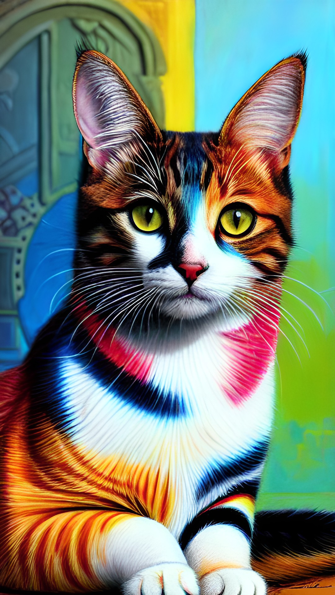 cat, colorful, egyptian, art preview