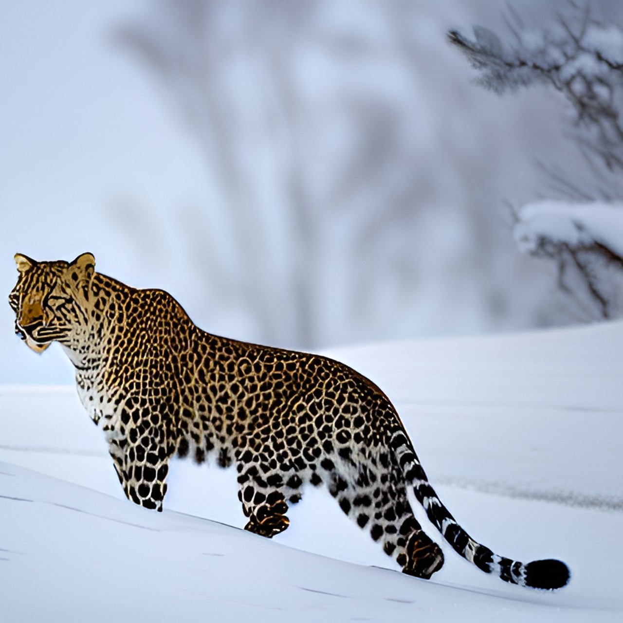 leopard in the snow preview