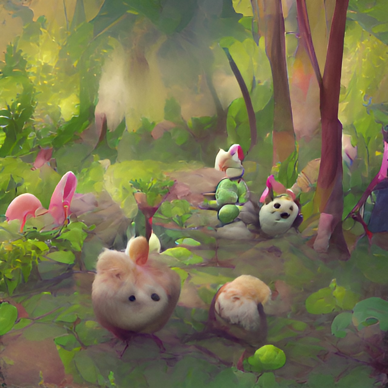 happy little fluff balls, hopping through the forest preview