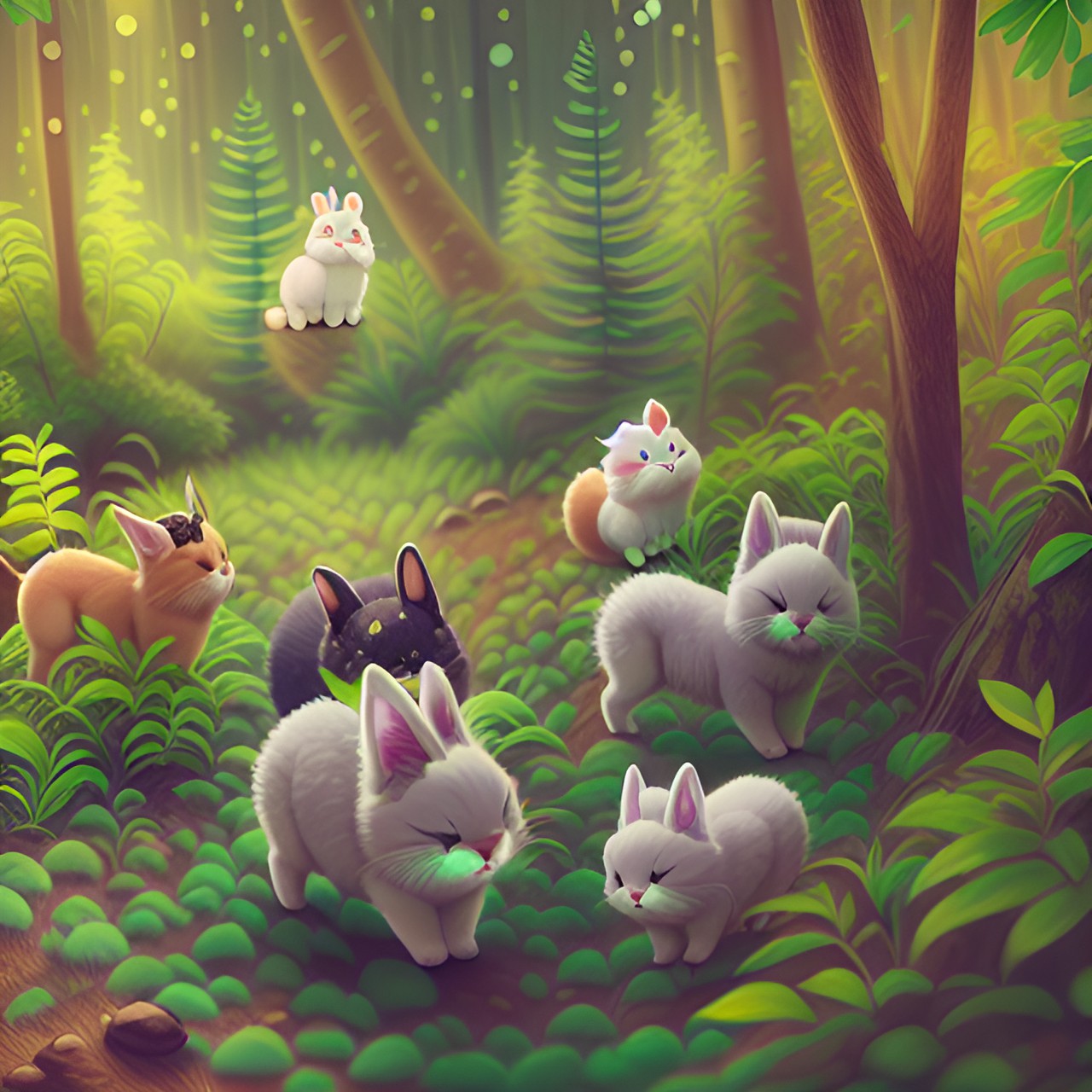 happy little fluff balls, hopping through the forest preview