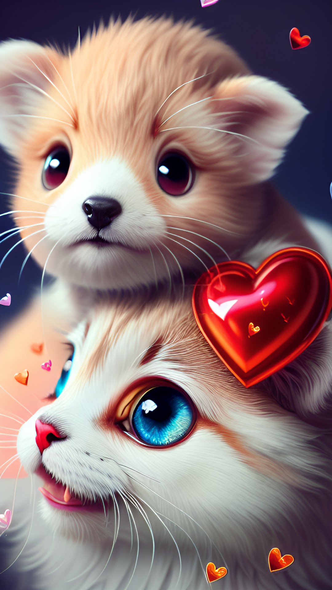 cute, lovel, hearts, animal preview