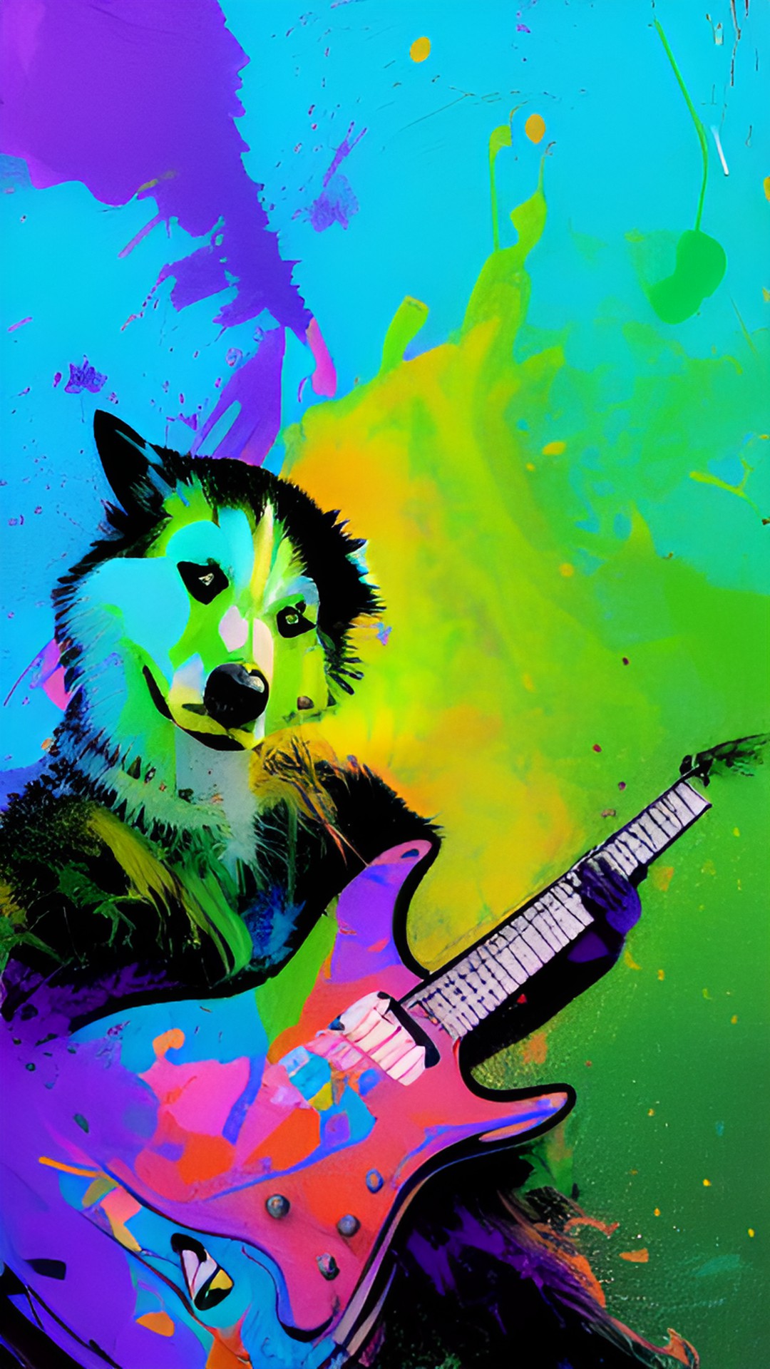 husky playing blues guitar preview