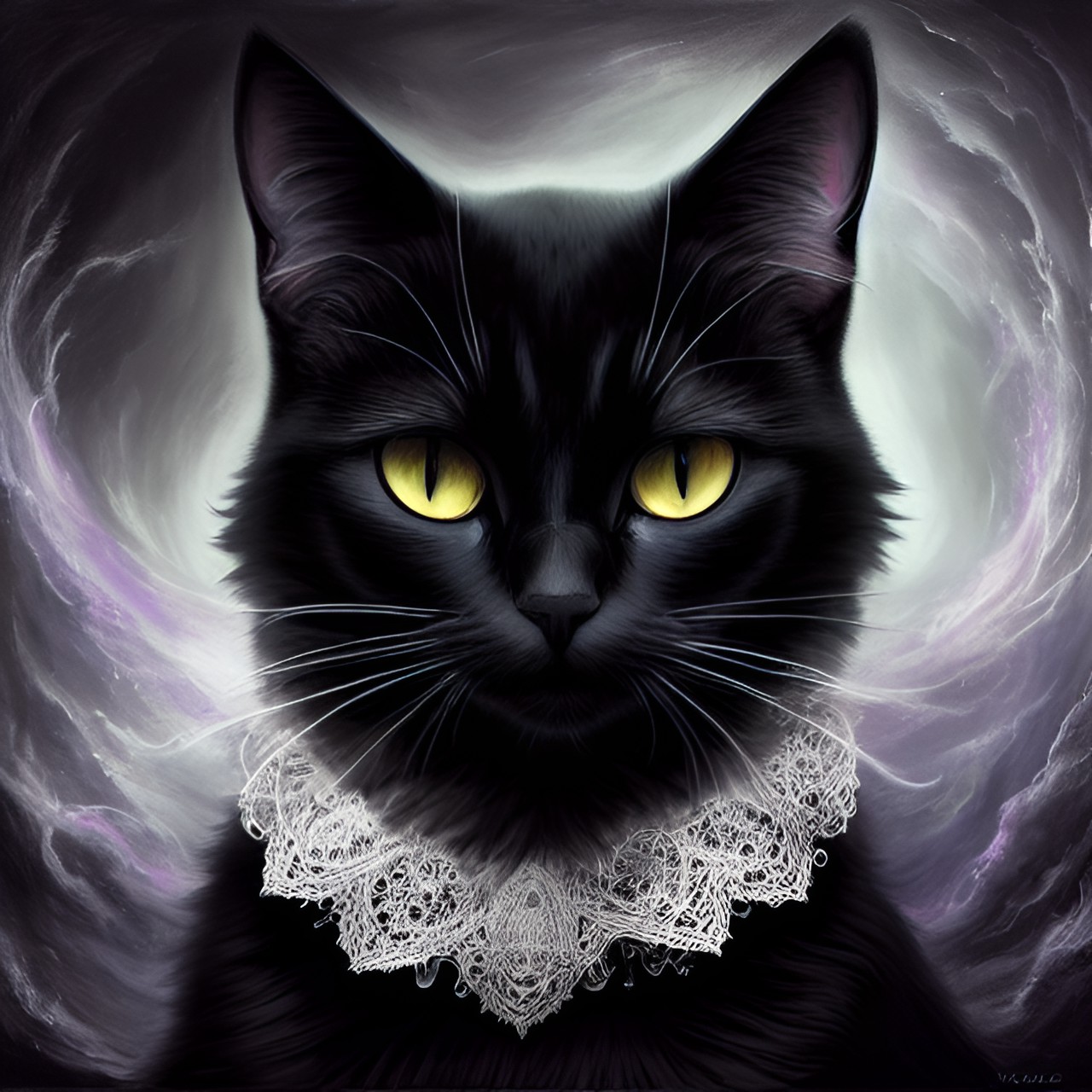 mystical witchy black cat preview