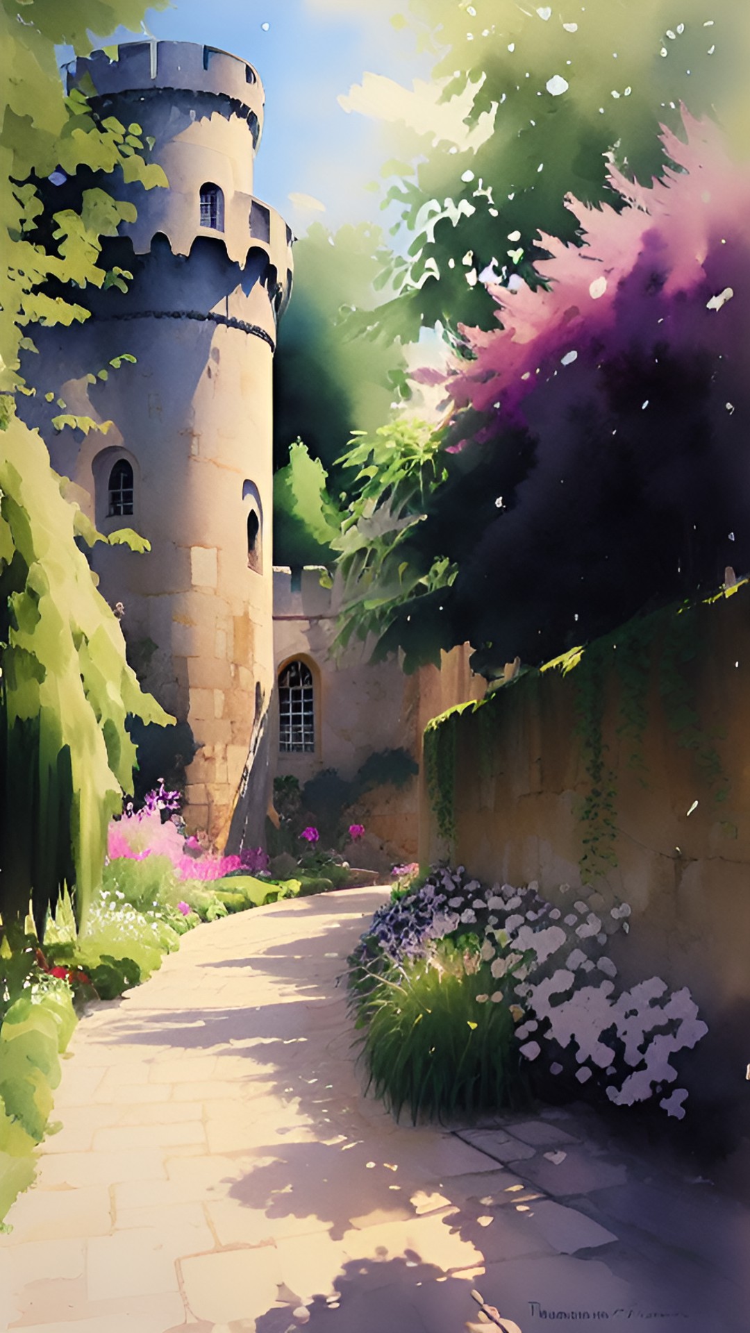 garden of a medieval castle preview