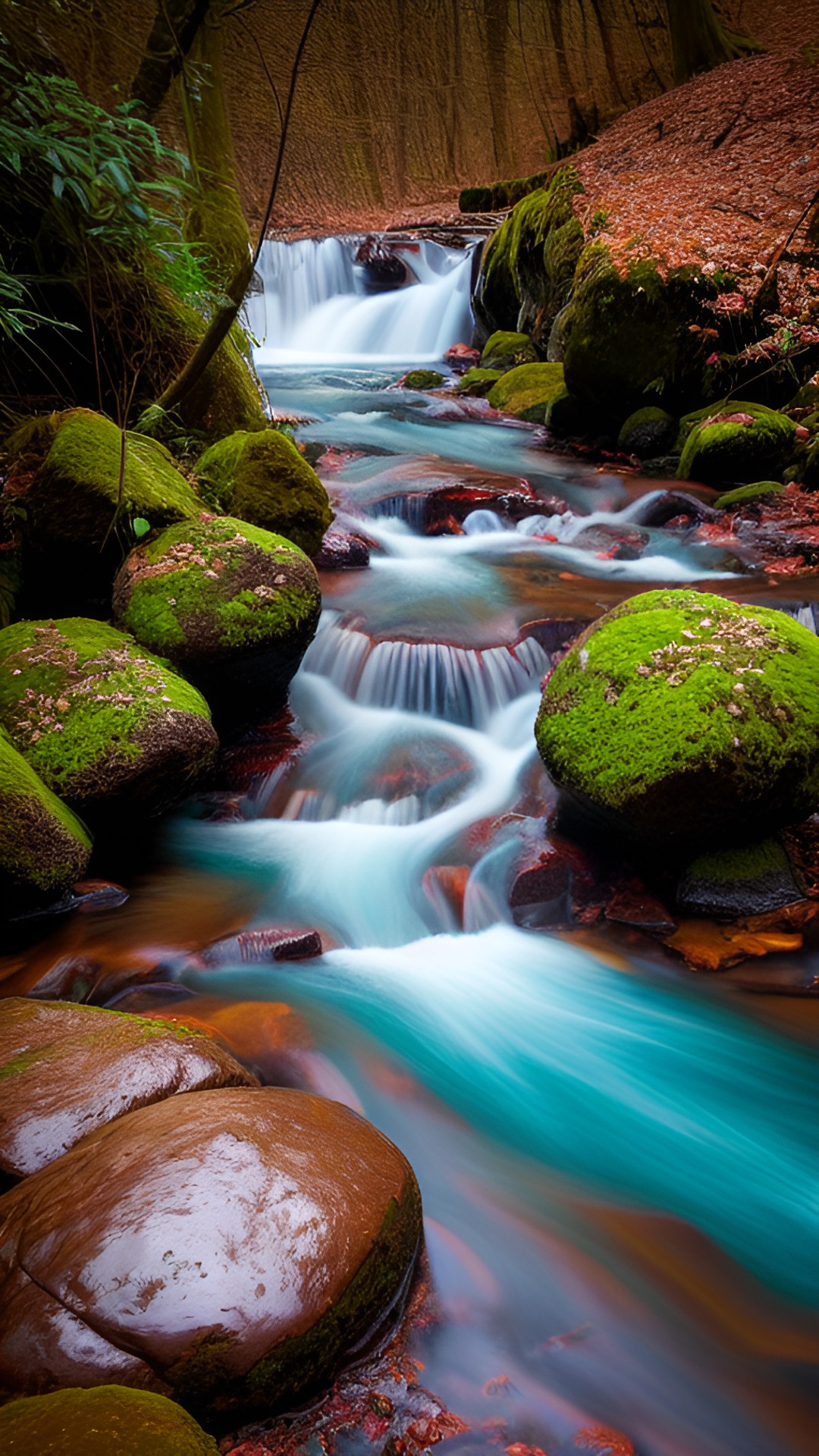 chocolate stream - the rivers are chocolate flowing by. the fish are chocolate bars preview