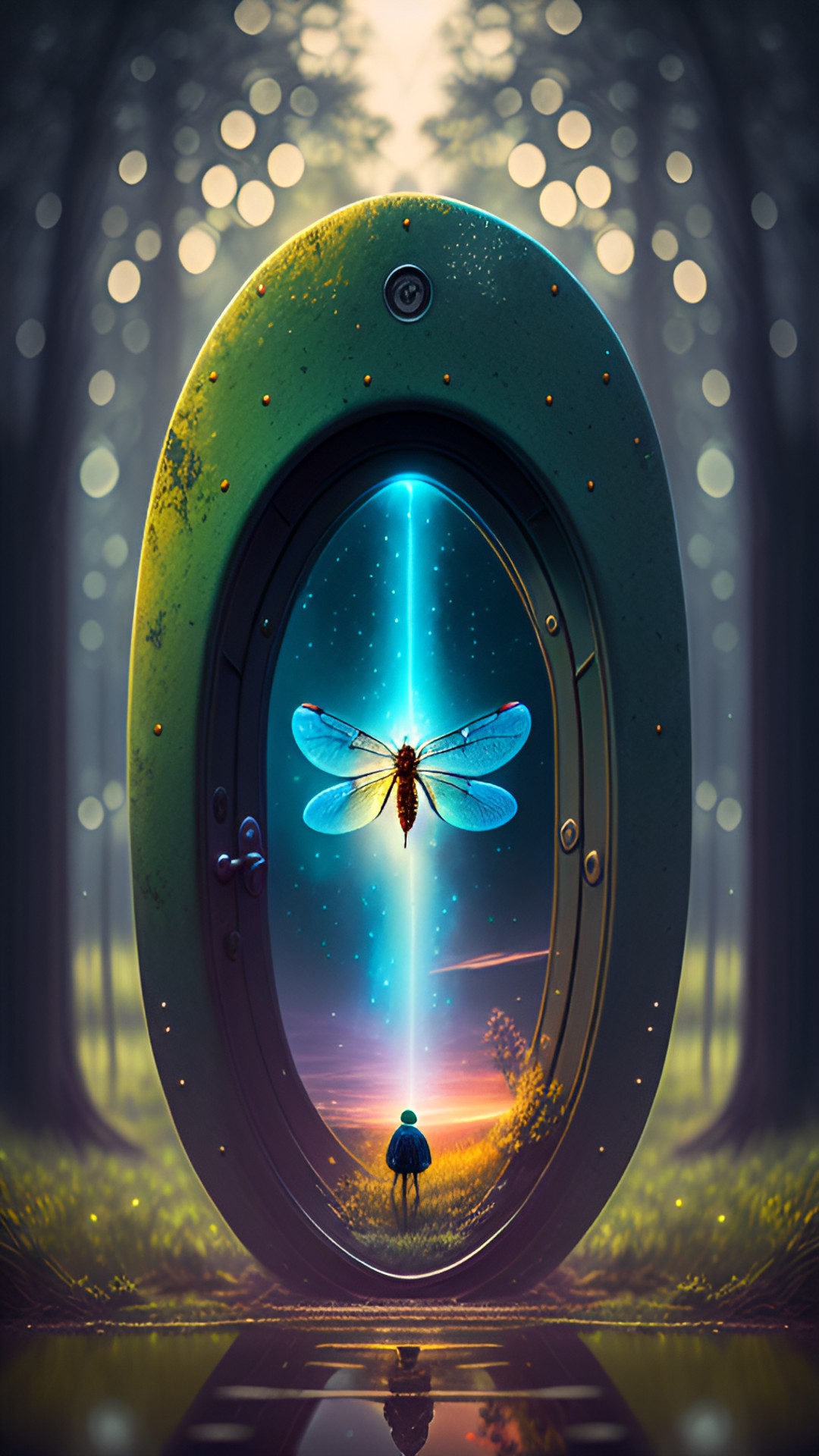 dragonfly coming out of portal from another realm preview