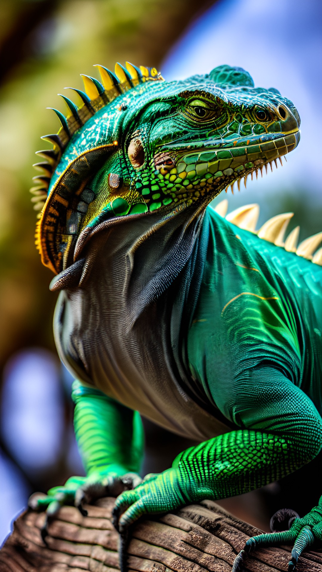 iguana and alien facing each other close up preview