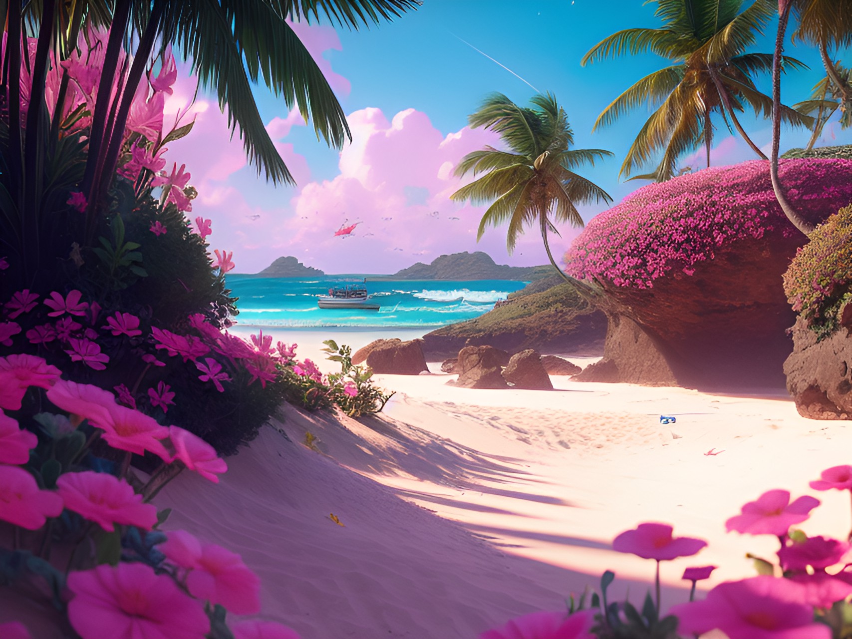 pink flower beach preview