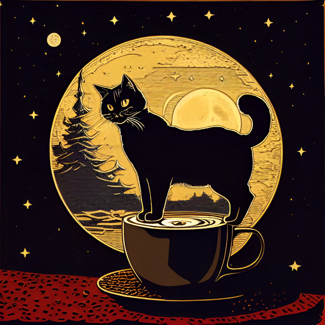 coffee cat moon preview