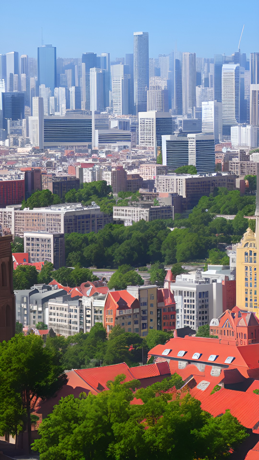 old city with new buildings preview