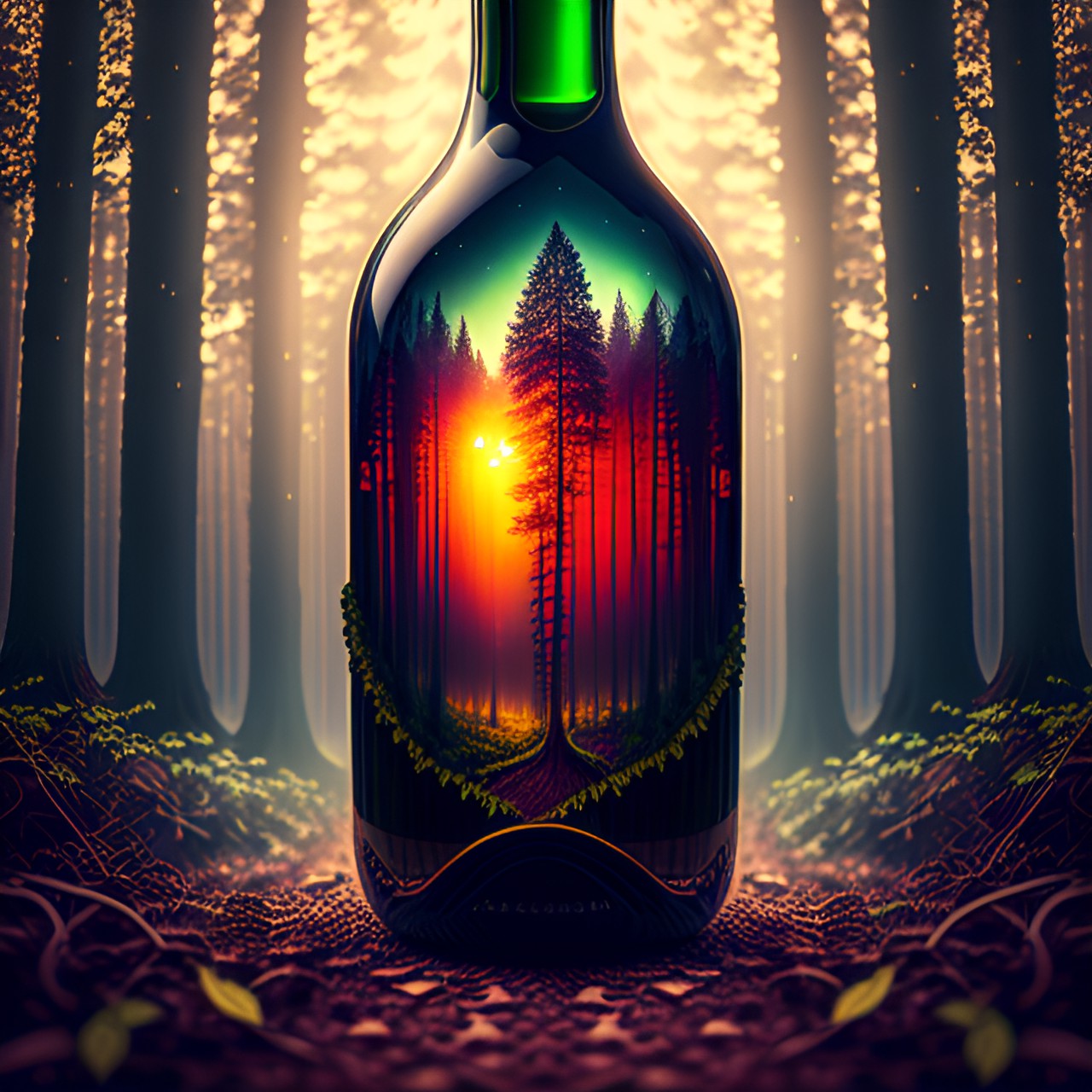 Forest Bottle - forest in a wine bottle preview