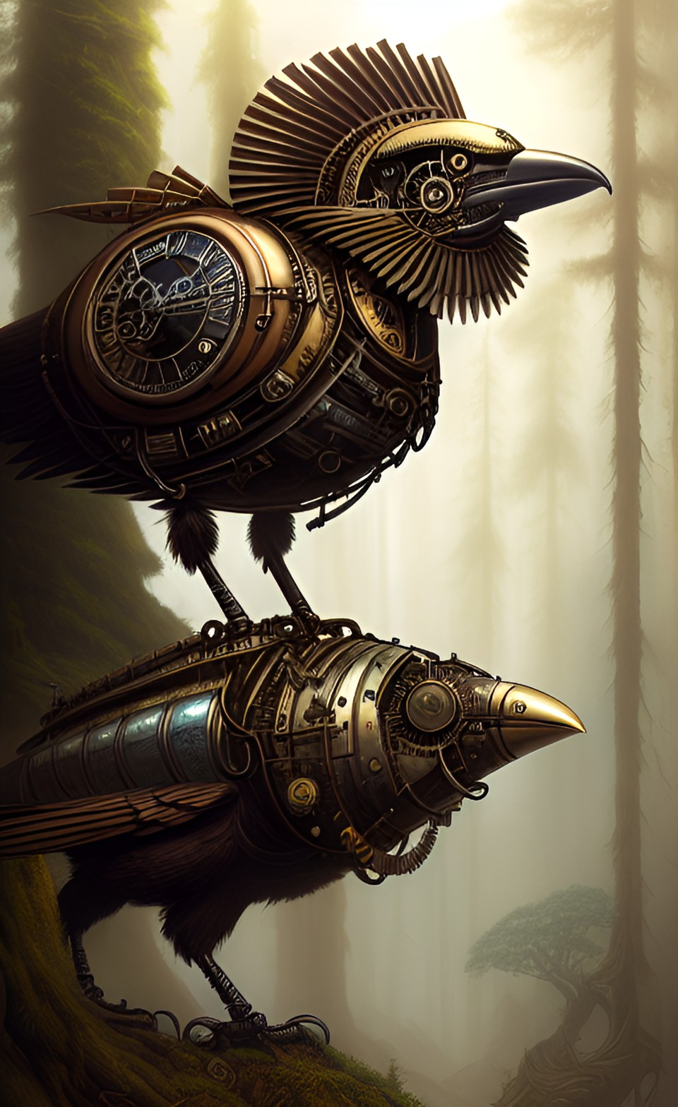 a bird (natural old growth forest, pristine wild untouched uninhabited) preview
