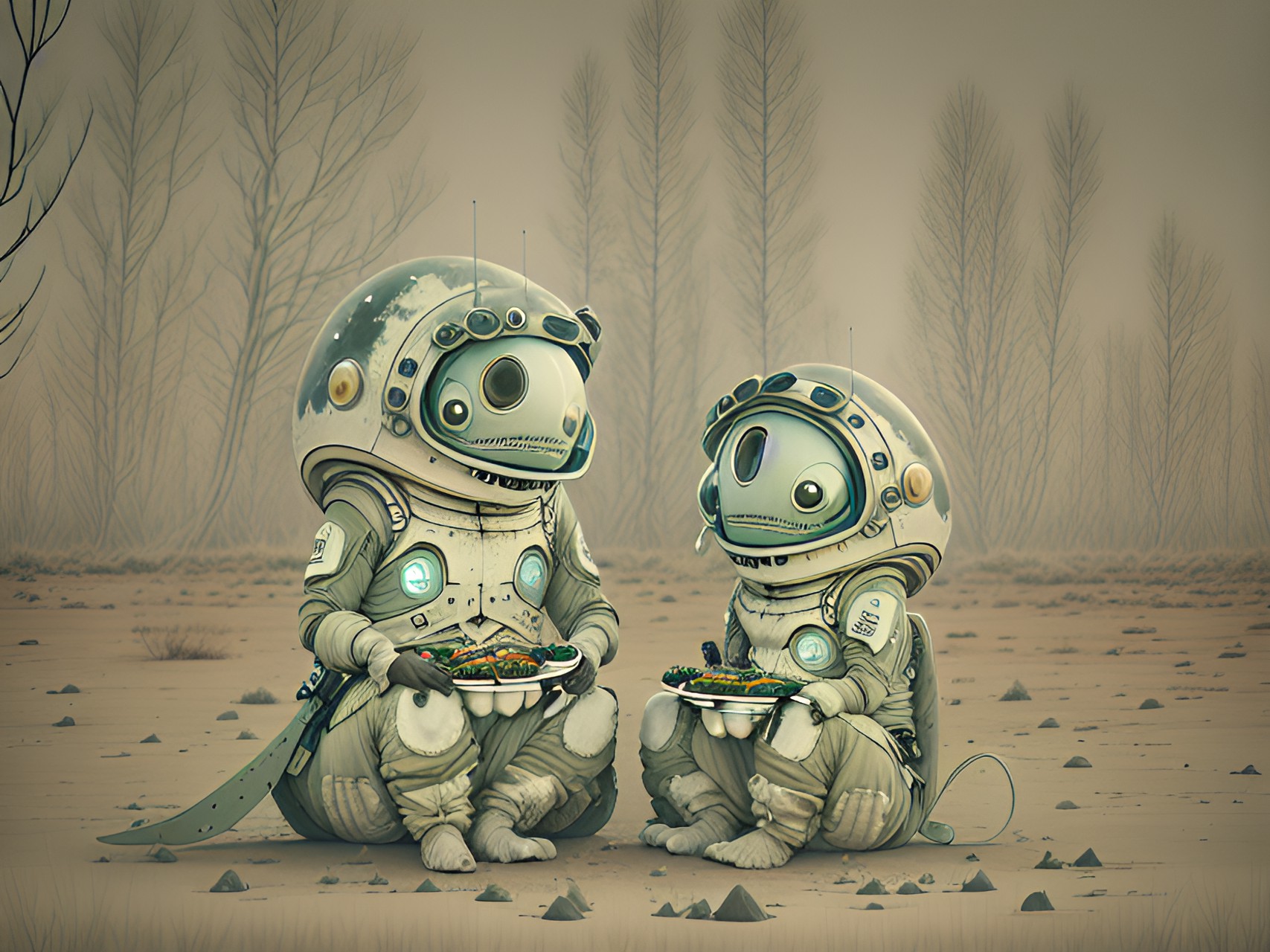 couple of aliens eating lunch preview