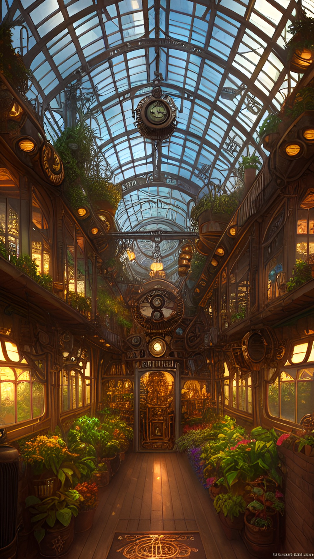 Greenhouse - interior of a steampunk greenhouse preview