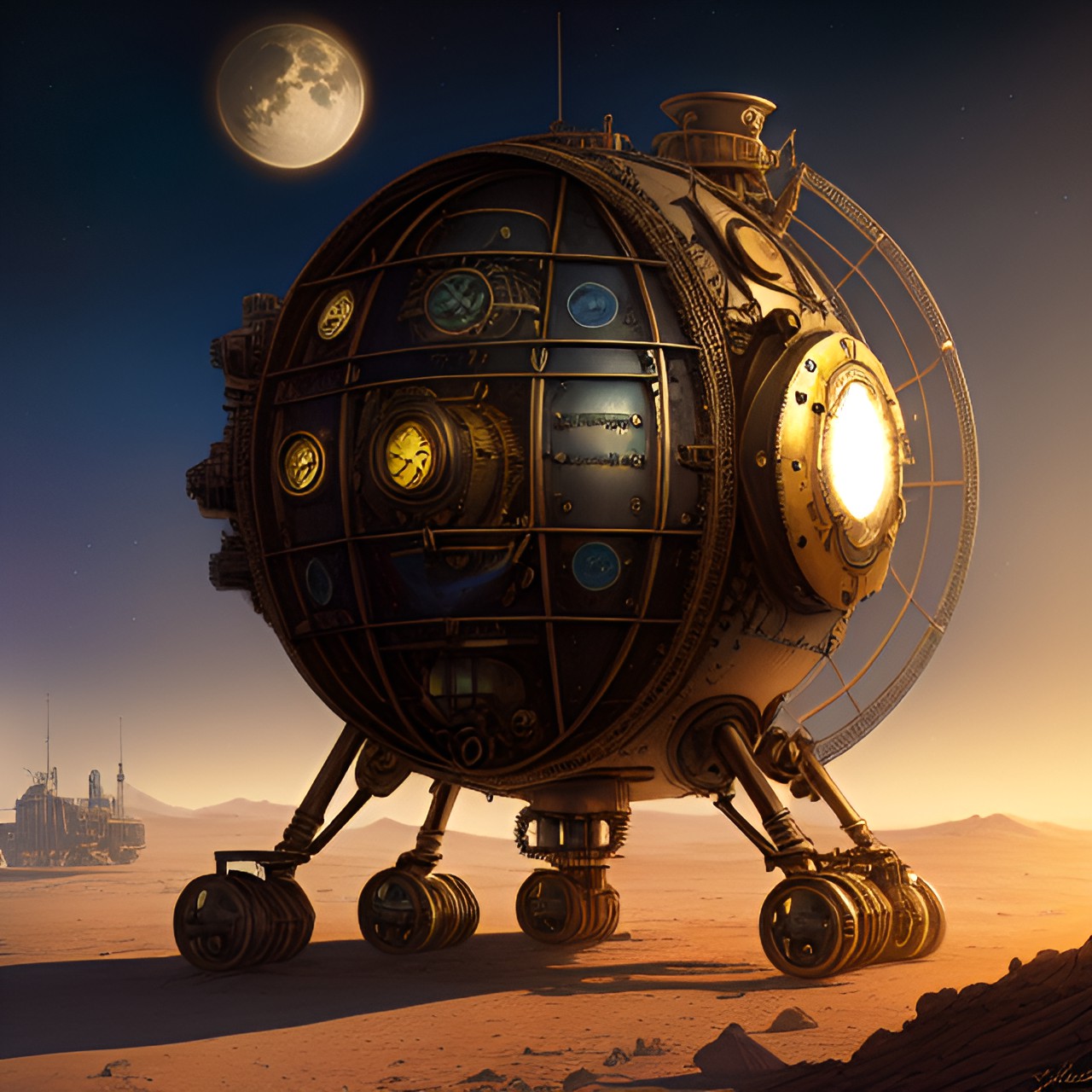 steampunk moon lander preview