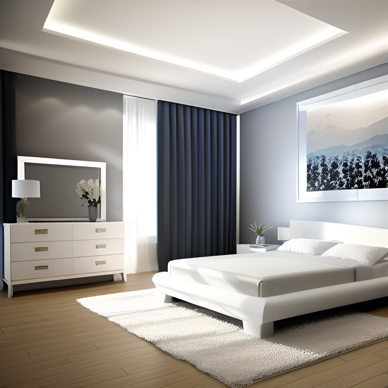 bedroom in white style preview