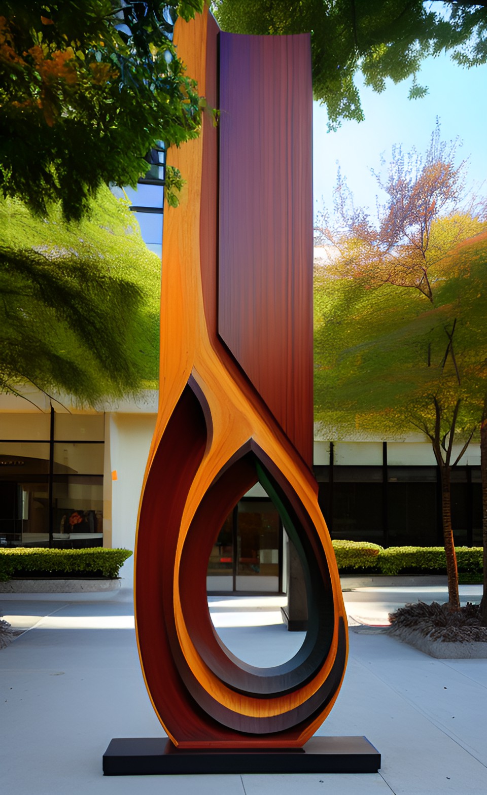 Sculpture - giant wood and granite sculpture  asymmetrical contemporary  mexican modernism downtown preview