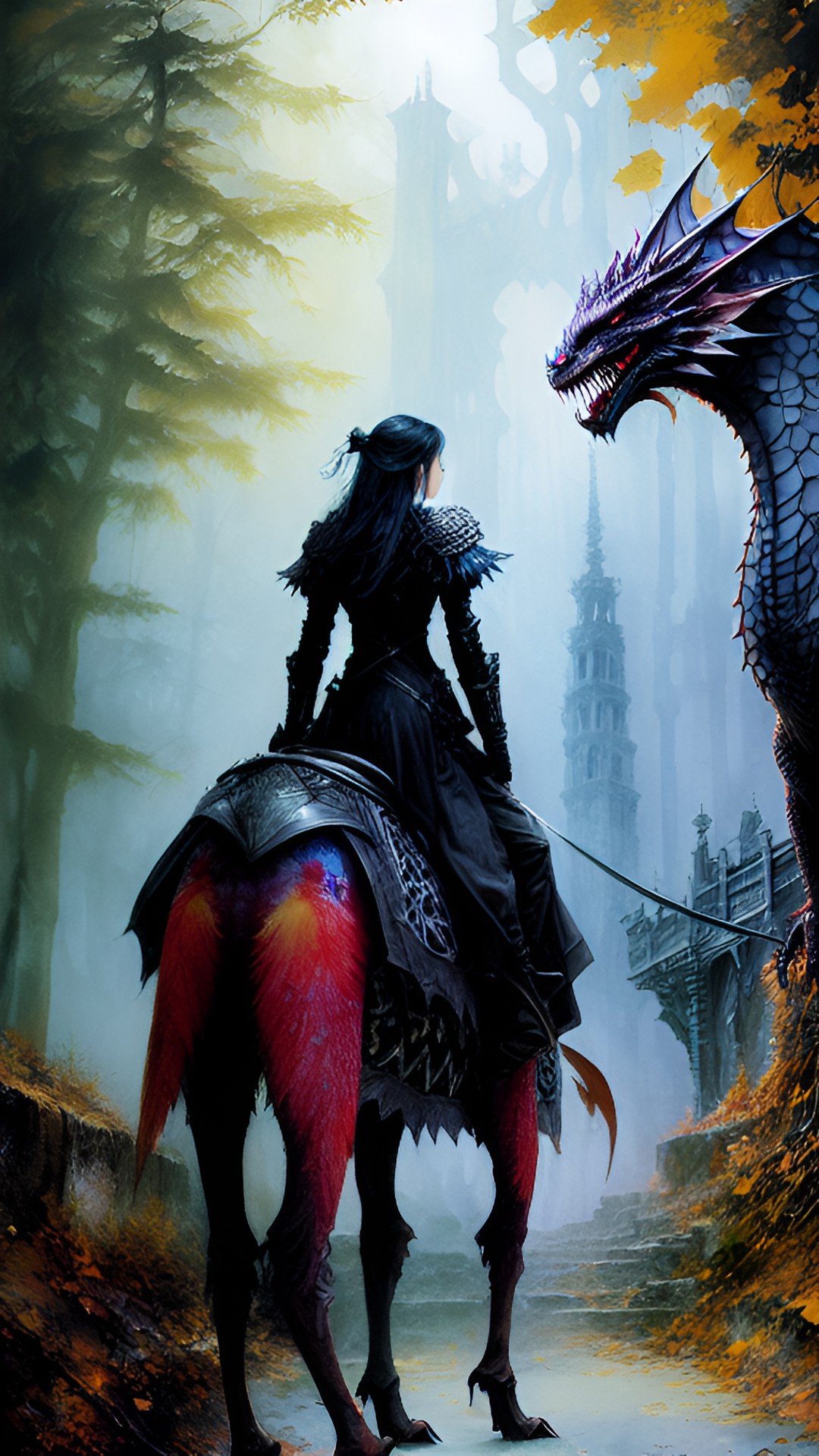 dragonrider next to her dragon preview