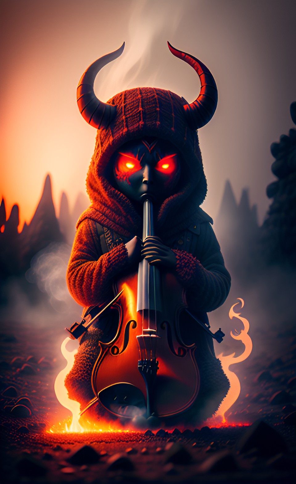 demon holding violin of lava preview