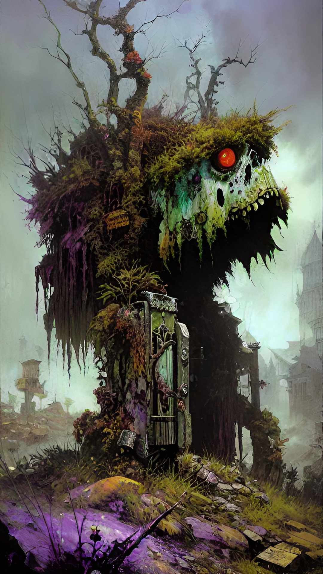 zombie fraggle rocks, dark vivid colors, rabies, extreme horror, chaos. preview