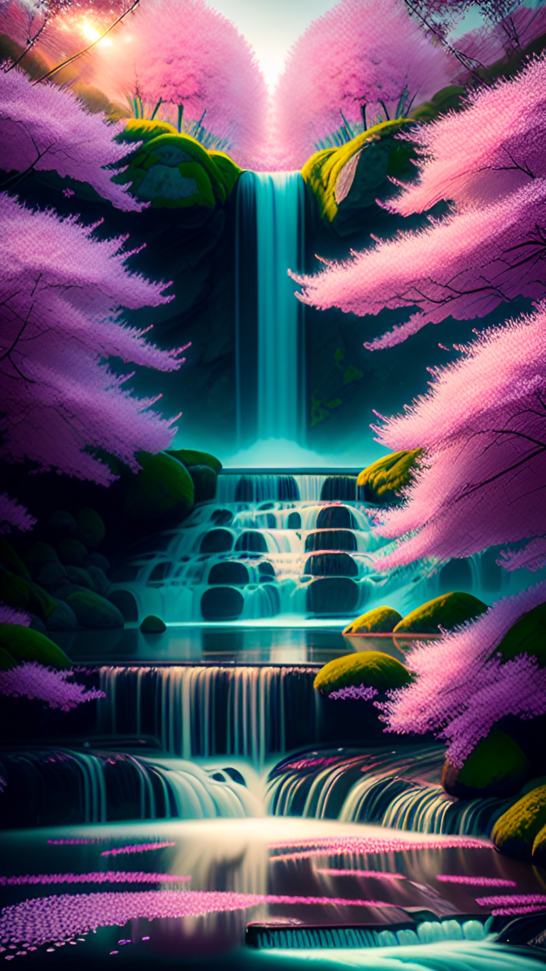 cherry blossom waterfall preview