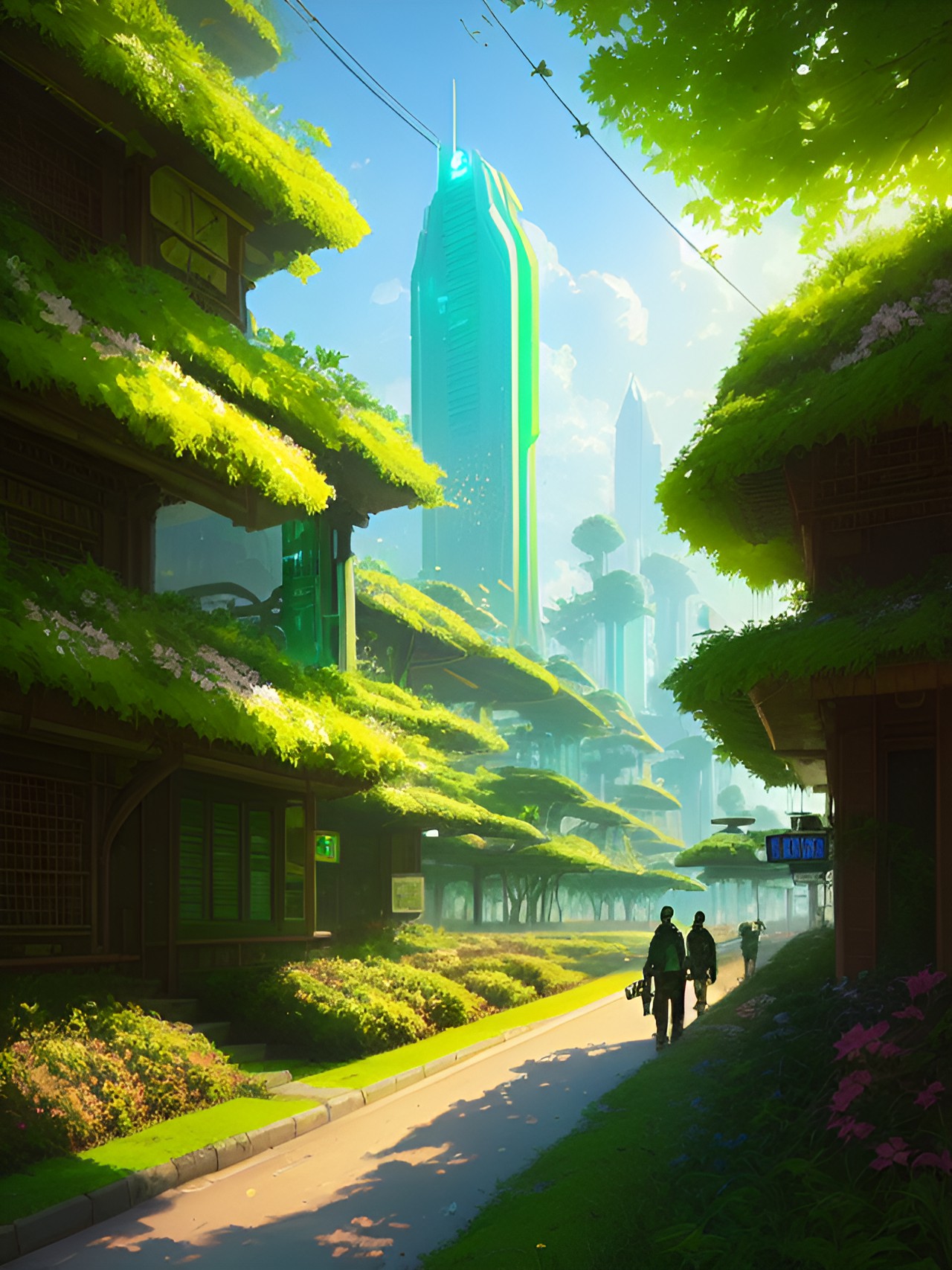 solarpunk nature natural green futuristic city preview