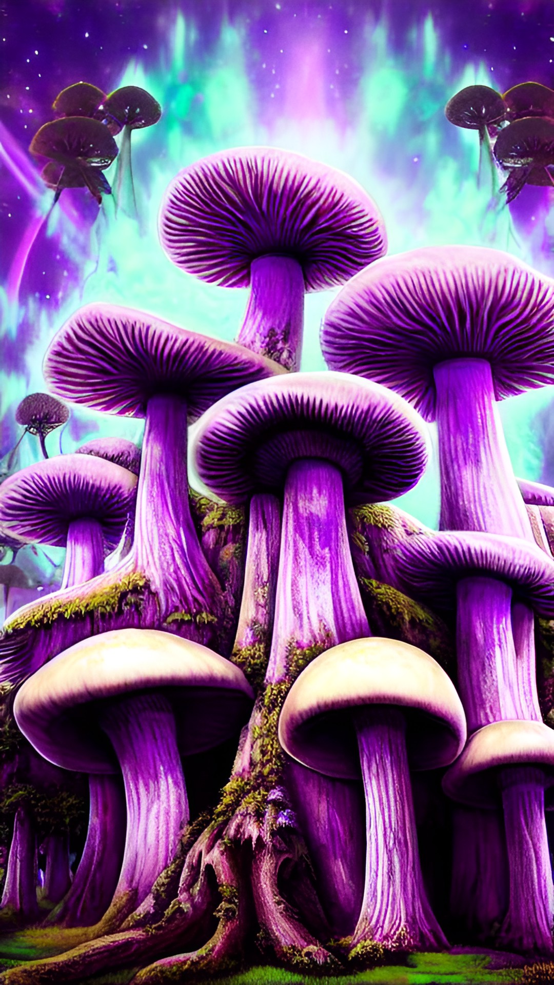 purple mushroom temple trippy forest space time continuum preview