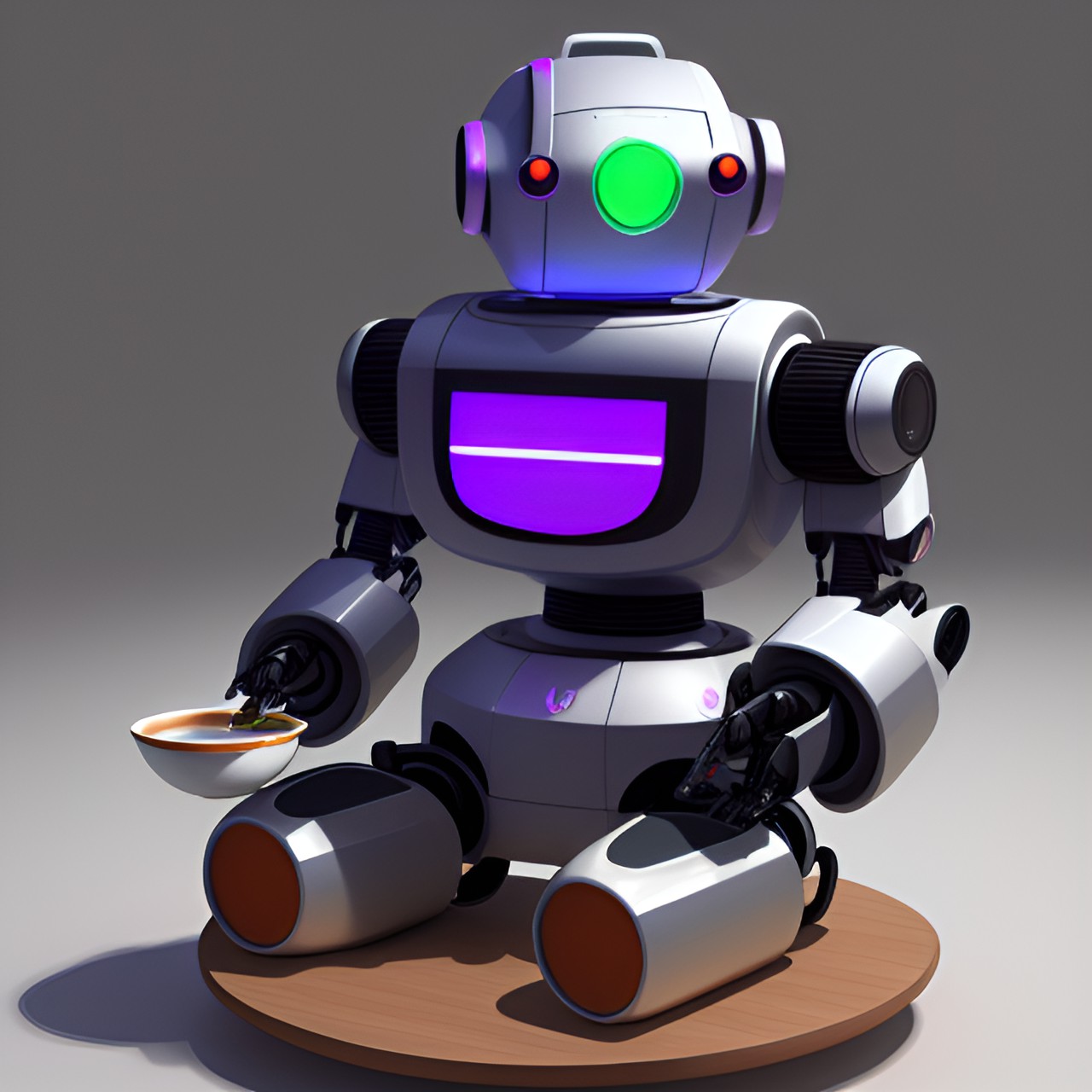 Robô servindo chá - render of a robot serving tea preview