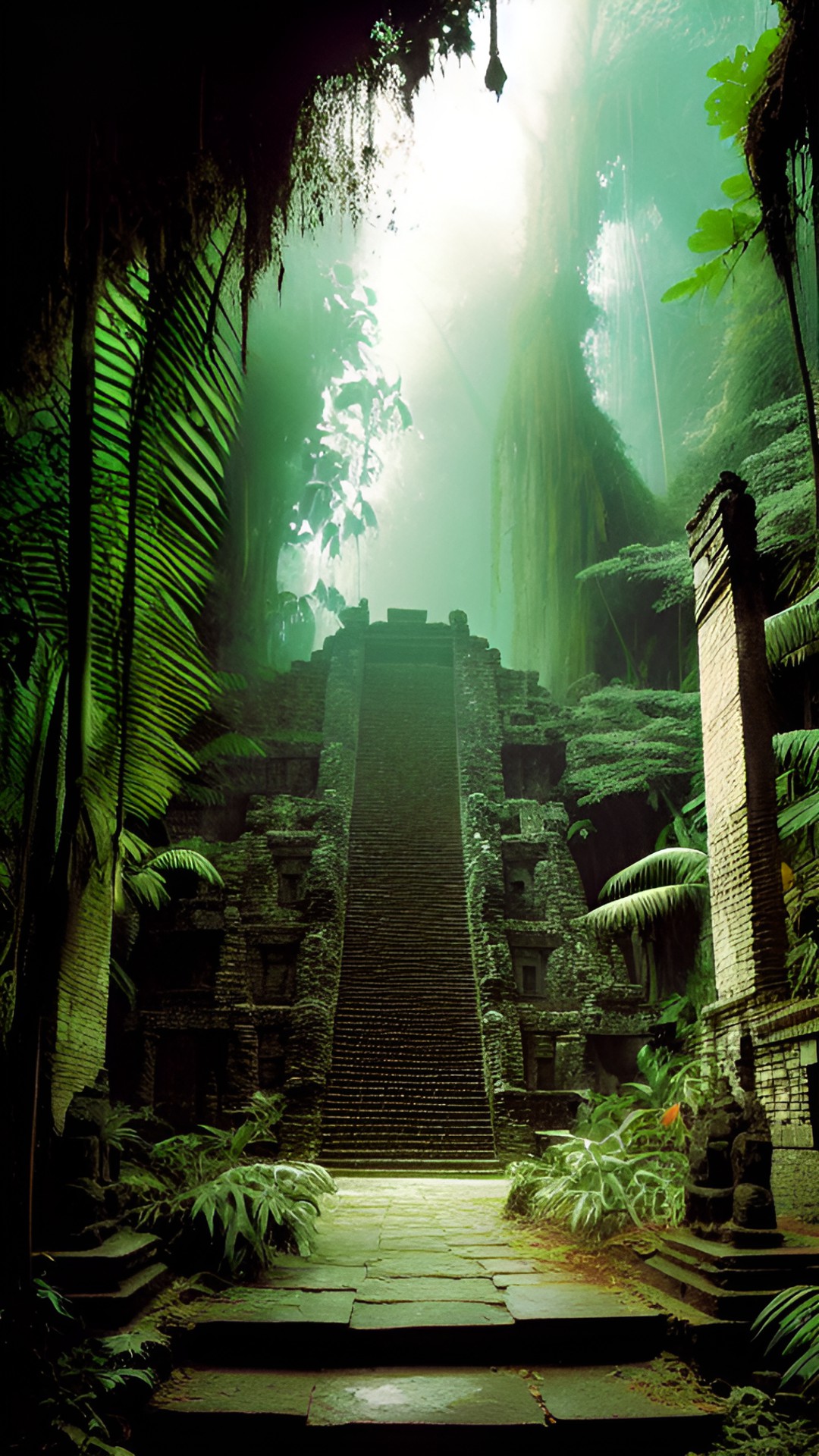 ruins of a mayan temple deep in a jungle. preview