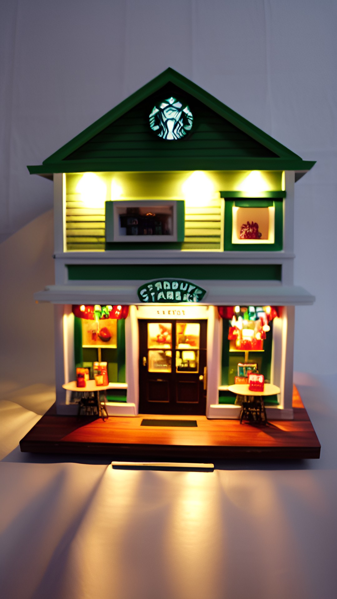 starbucks theme dollhouse whit mini ligths preview