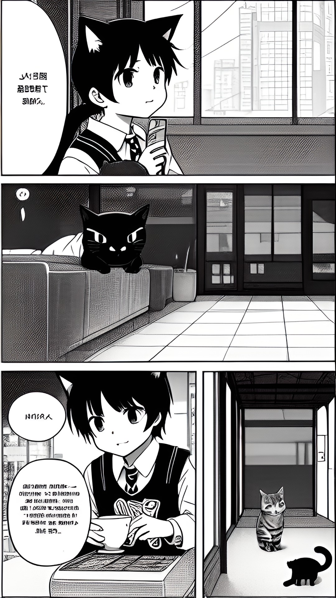 a cat manga scene preview