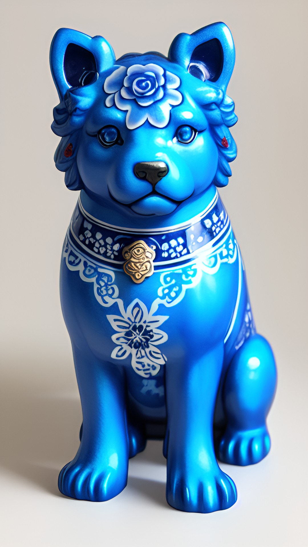 blue floral foo dog preview