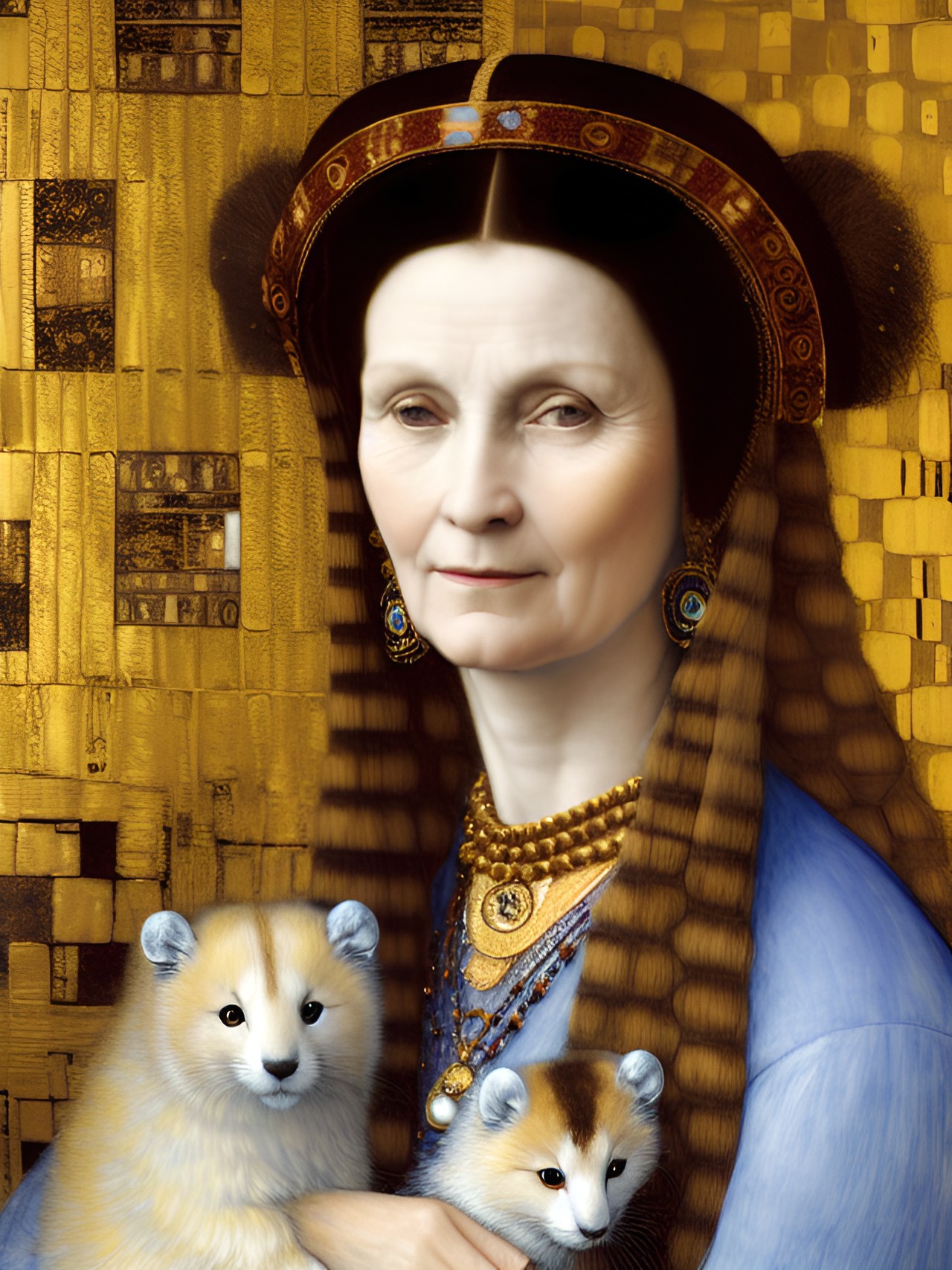 Mashup - davinci klimt older lady with an ermine preview