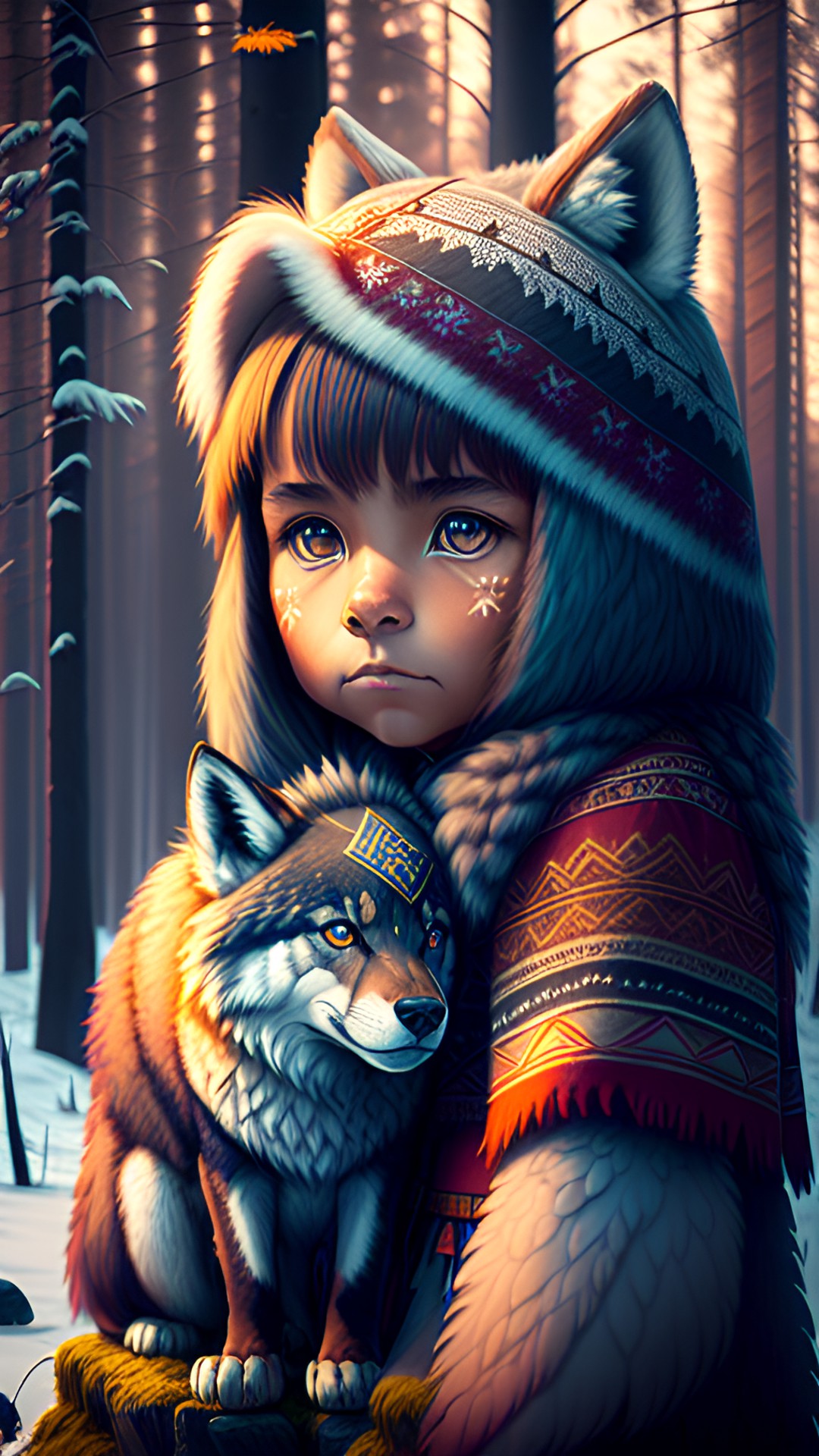 native america little foot near her wolf preview