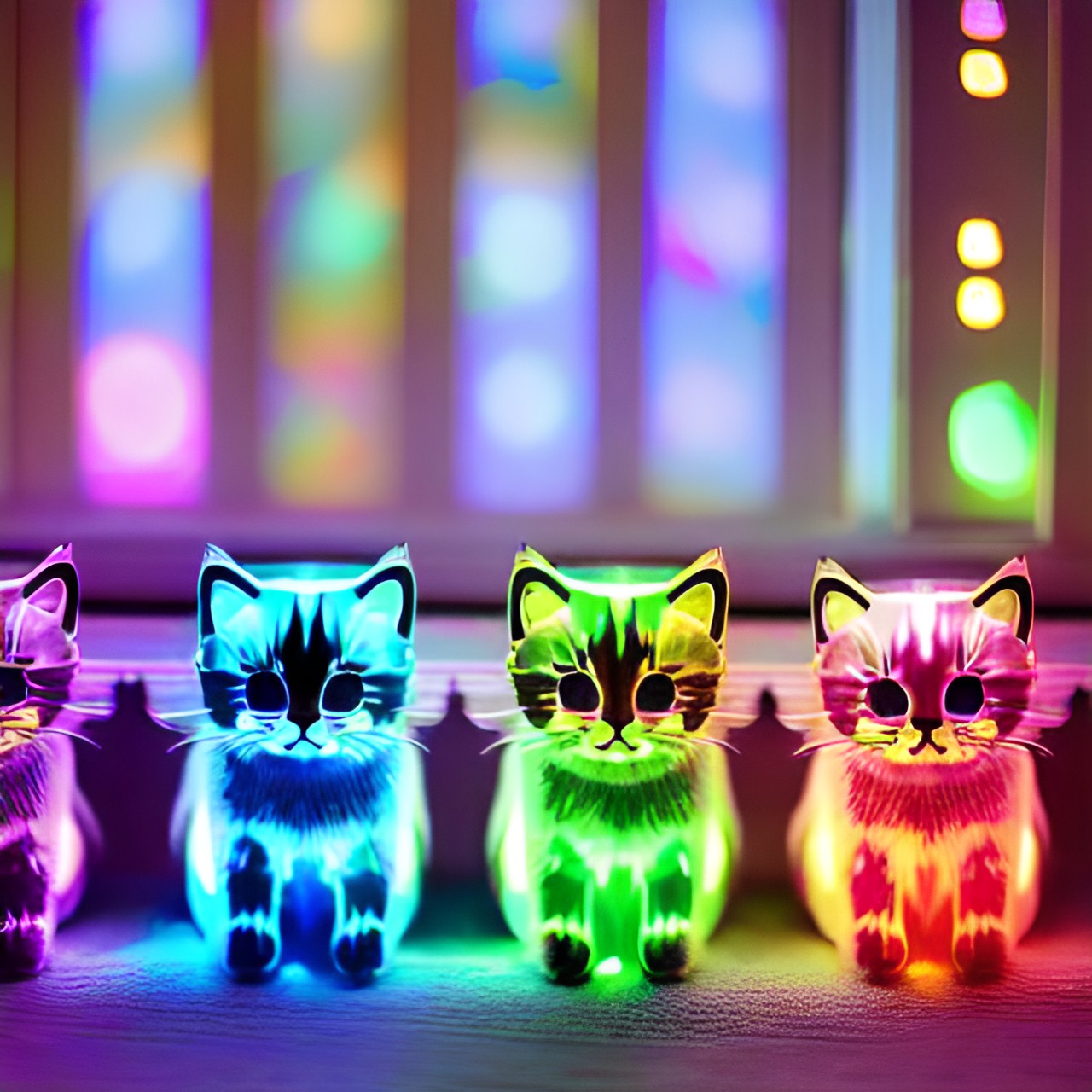 a picture of a house with the kittens little glowing in magical preview