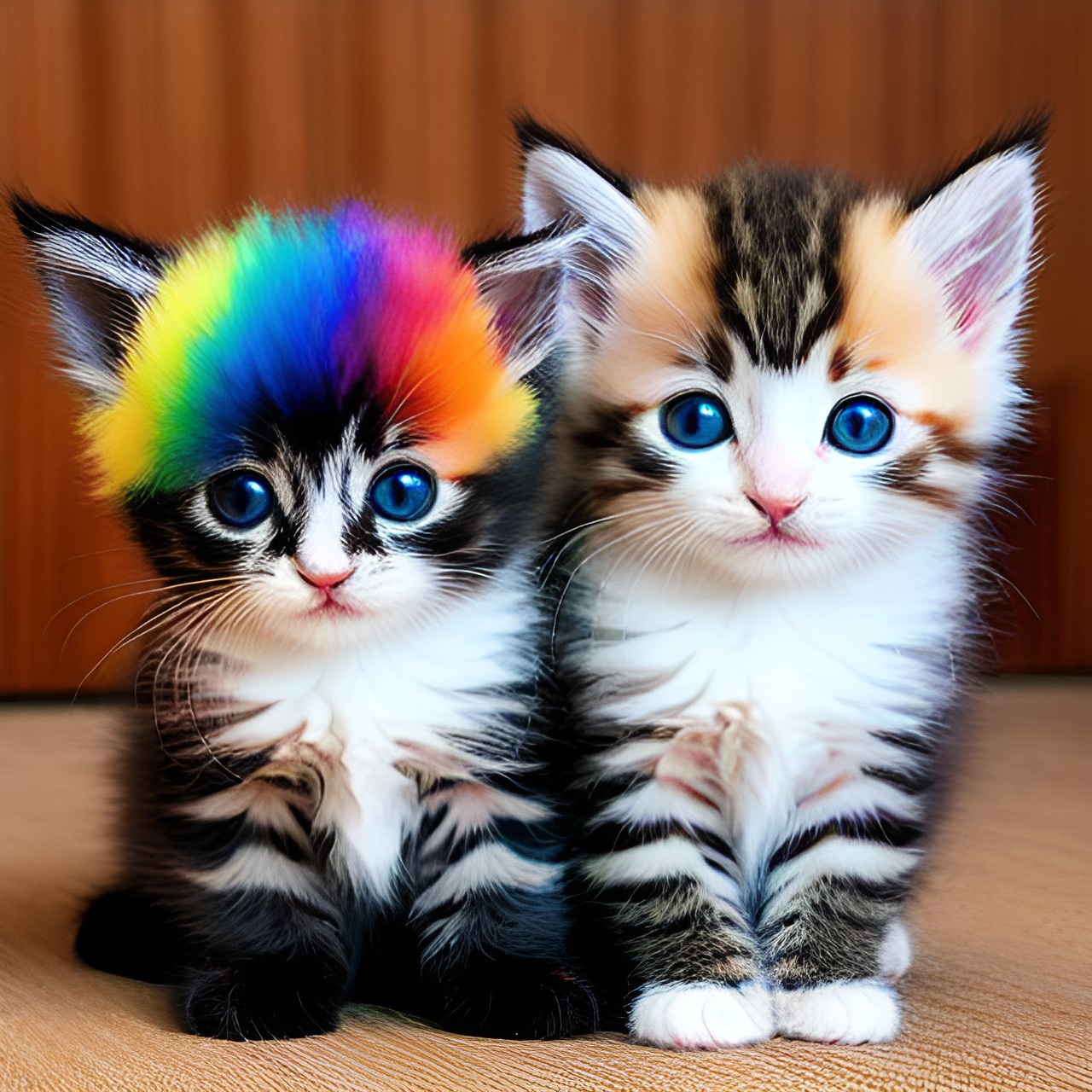 a double rainbow really fluffy kitten that's really cute preview