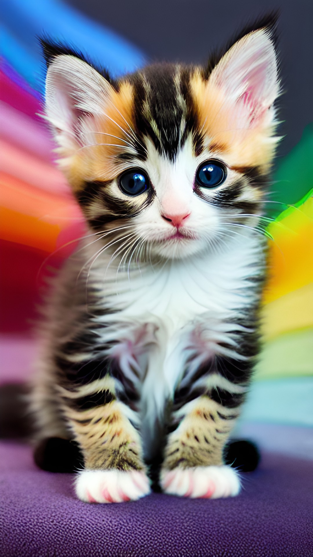 a adorable rainbow kitten preview