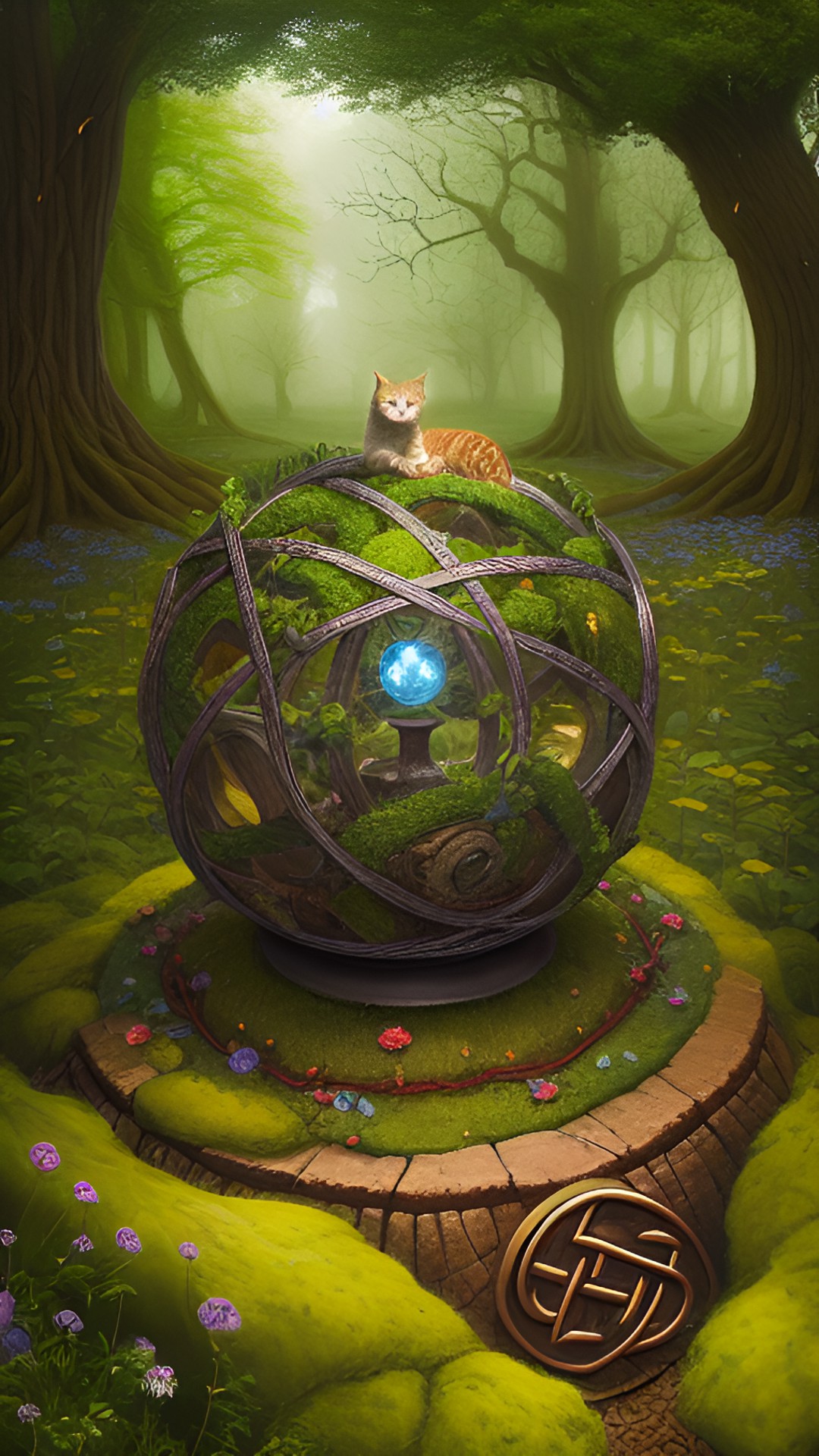 Celtic Tail - celtic knot, iron age, weave, druid, oak trees, wisdom, knowledge is power, orb, sensation, magic, alchemy, forest, gatherer, medicine, herbs, flowers, moss, dragonfly, kitten, acorn preview