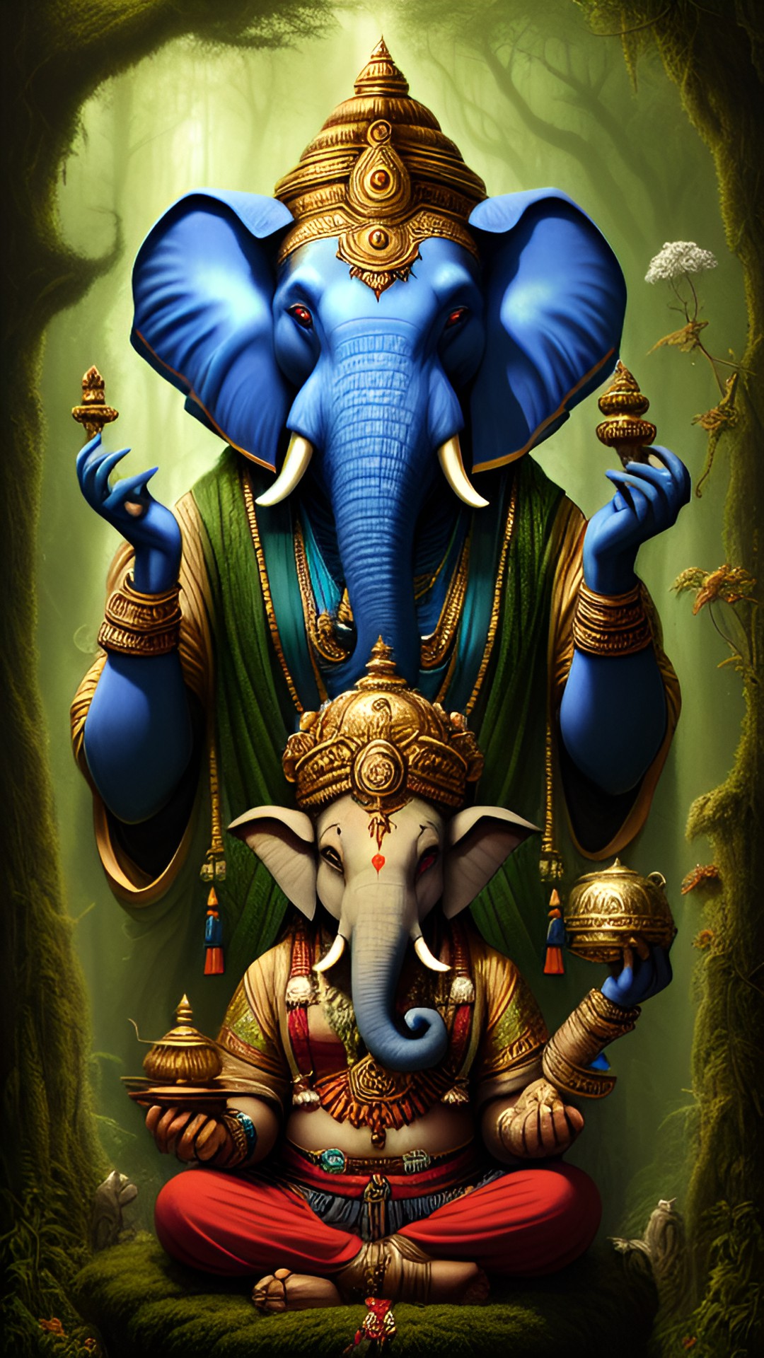 Dream - ganesha, elephant, god, forest, earth, medicine, herbs, moss preview