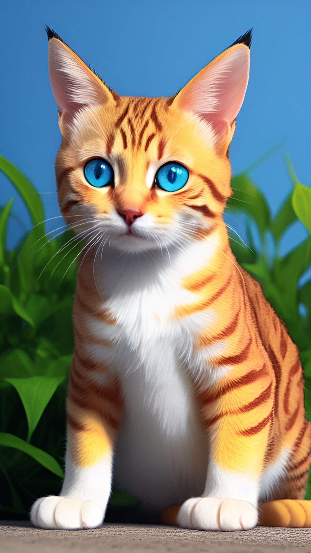 yellow cat with large blue eyes who happens to be a baby preview