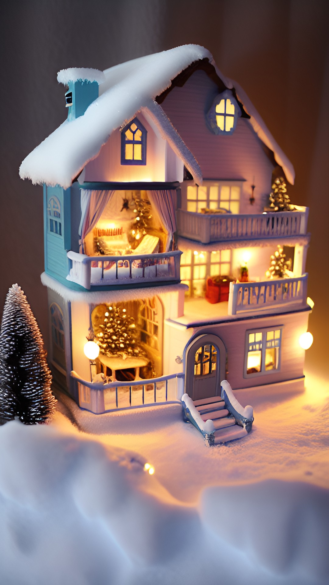 winter theme dollhouse preview