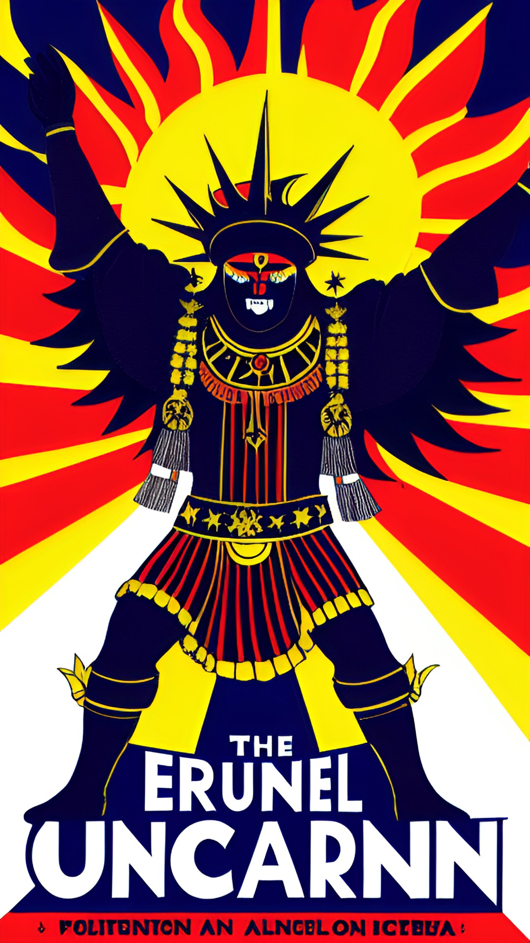 the terrifying sun god running for us president on the ancient gods party ticket. campaign poster. preview