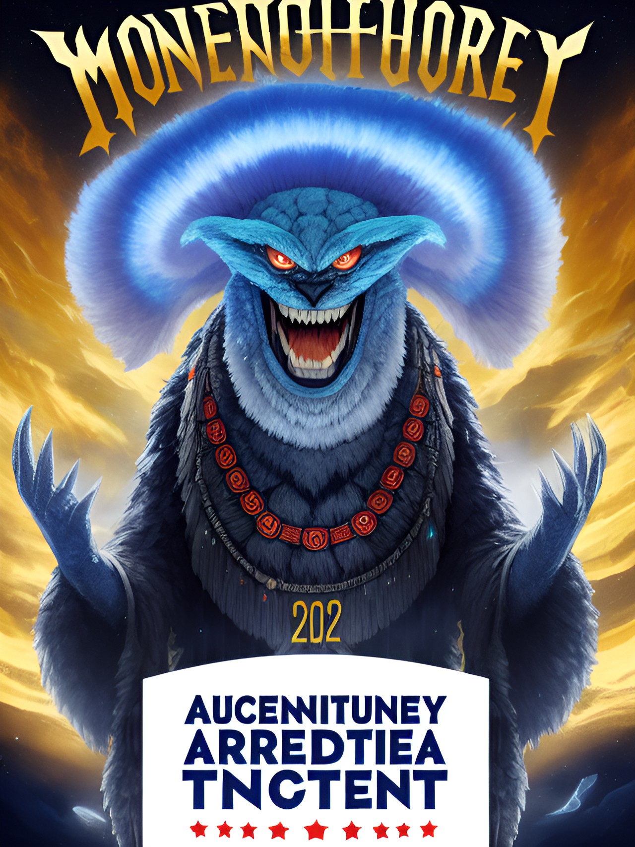 the monstrous elder entity running for us president in 2024 on the ancient gods party ticket. campaign poster. preview