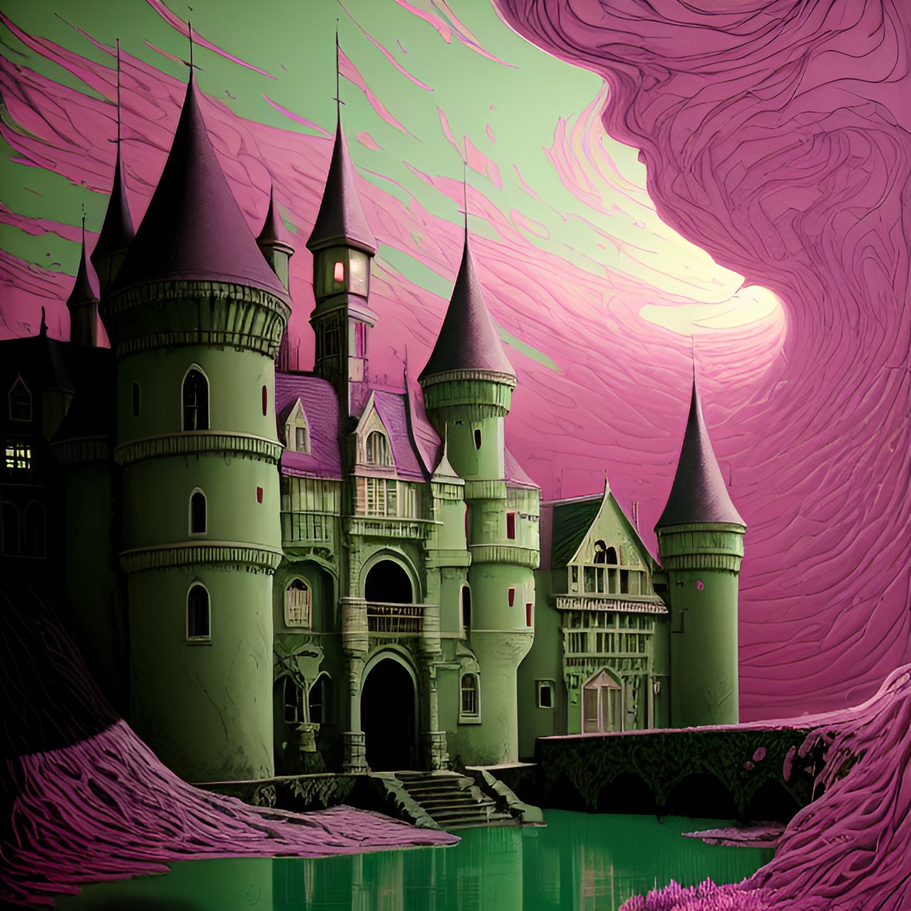 High Window Light - pink and green pastel gooey castle preview