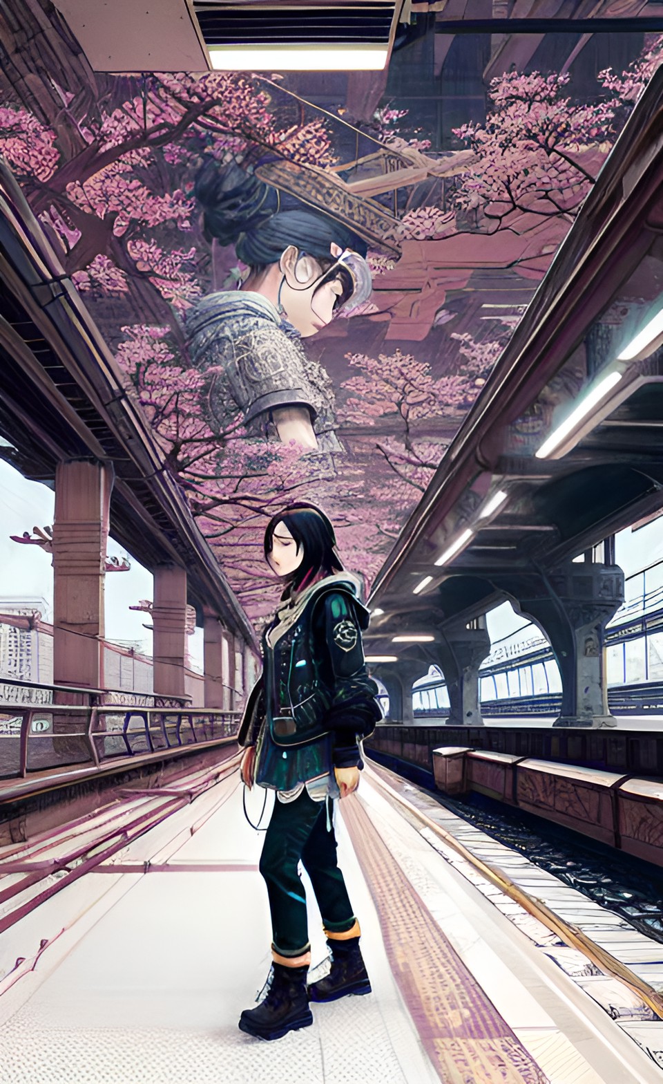 anime woman walking elevated track brooklyn preview