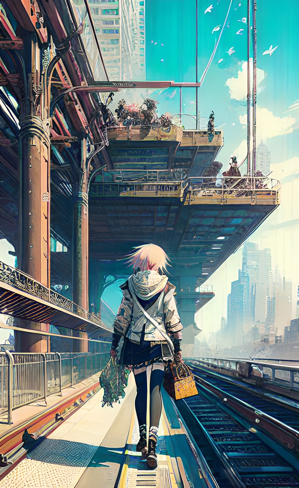 anime woman walking elevated track brooklyn preview